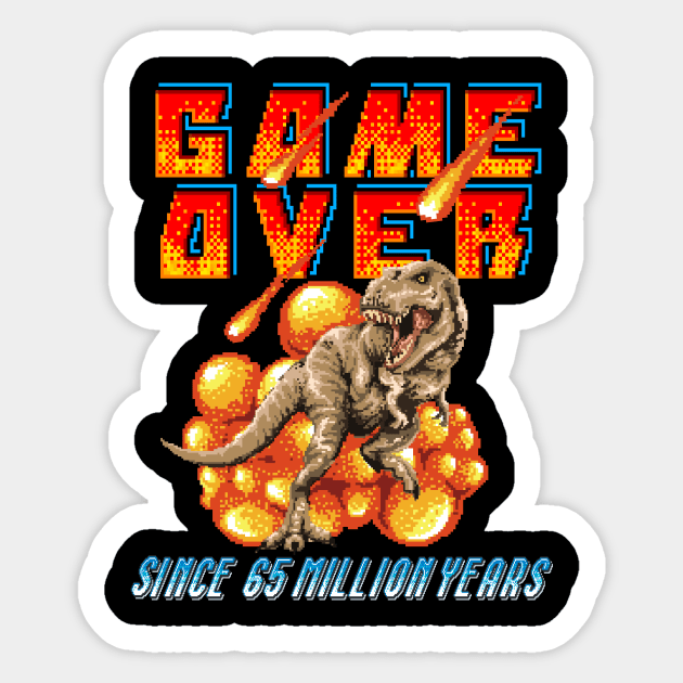 Game Over T-Rex Pixel Art Sticker by Foxxy Merch